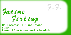fatime firling business card